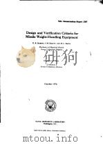 DESIGN AND VERIFICATION CRITERIA FOR MISSILE WEIGHT-HANDLING EQUIPMENT PDF电子版封面 E.R.SEIBERT J.M.KRAFFT AND H.