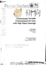 CONTINUOUSLY VARIBLE TRANSMISSIONS FOR CARS WITH HIGH RATIO COVERAGE（ PDF版）