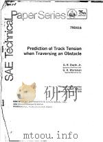 PREDICTION OF TRACK TENSION WHEN TRAVERSING AN OBSTACLE PDF电子版封面 G.R.DOYLE