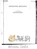 PENETRATION MECHANICS PDF电子版封面 A.CEMAL ERINGEN
