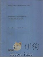 PRECISION CONTROLLABILITY OF THE F-15 AIRPLANE PDF电子版封面 THOMAS R.SISK AND NEIL W.MATHE