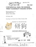 A MATHEMATICAL MODEL FOR ASSESSING TARGET VULNERABILITY RESEARCH EFFORTS PDF电子版封面