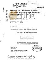 RESULTS OF THE MISERS BLUFF 2 AIRCRAFT DUST PARTICLE SAMPLING EXPERIMENTS PDF电子版封面