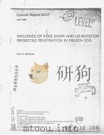 INFLUENCE OF NOSE SHAPE AND L/D RATIO ON PROJECTILE PENETRATION IN FROZEN SOIL（ PDF版）