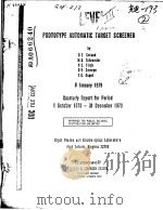 PROTOTYPE AUTOMATIC TARGET SCREENER 8 JANUARY 1979 PDF电子版封面 D.E.SOLAND M.O.SCKROEDER R.C