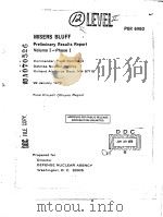 MISERS BLUFF PRELIMINARY RESULTS REPORT VOLUME 1 PHASE 1 PDF电子版封面 ROBERT G.DERAAD