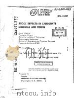 SHOCK EFFECTS IN CARBONATE MINERALS AND ROCKS PDF电子版封面 JOANA VIZGIRDA THOMAS J.AHREN