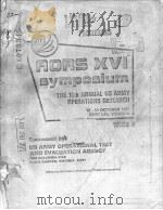 FINAL PROCEEDINGS OF THE SINTEENTH ANNUAL US ARYM OPERATIONS RESEARCH SYMPOSIUM VOLUME 2 PDF电子版封面