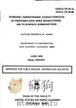 SUBSONIC AERODYNAMIC CHARACTERISTICS OF PROPOSED HIGH WING MANEUVERING AIR-TO SURFACE SUBMUNITIONS（ PDF版）