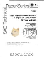 NEW METHOD FOR MEASUREMENT OF ENGINE OIL CONSUMPTION (S-TRACE METHOD) PDF电子版封面