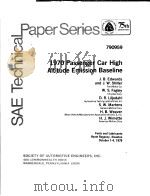 1970 PASSENGER CAR HIGH ALTITUDE EMISSION BASELINE（ PDF版）