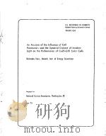 AN ANAIYSIS OF THE INFLUENCE OF CELL PARAMETERS AND THE SPECTRAL CONTENT OF INCIDENT LIGHT ON THE PE PDF电子版封面