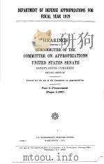 HEARINGS BEFORE A SUBCOMMITTEE OF THE COMMITTEE ON APPROPRIATIONS UNITED STATES SENATE  NINETY-FIFTH（ PDF版）
