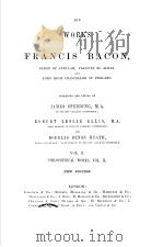 THE WORKS OF FRANCIS BACON VOL.2 PDF电子版封面