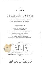 THE WORKS OF FRANCIS BACON VOL.5 PDF电子版封面