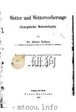 WETTER UND WETTERVORHERSAGE (SYNOPTISCHE METEOROLOGIC) PDF电子版封面