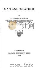 MAN AND WEATHER PDF电子版封面 ALEXANDER MCADIE