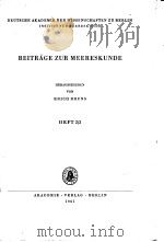BEITRAGE ZUR MEERESKUNDE PDF电子版封面