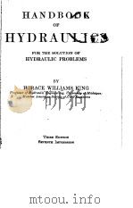 HANDBOOK OF HYDRAULICS FOR THE SOLUTION OF HYDRAULIC PROBLEMS THIRD EDITION PDF电子版封面