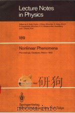 LECTURE NOTES IN PHYSICS 189 NONLINEAR PHENOMENA PDF电子版封面 3540127305 K.B.WOLF