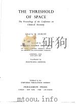 THE THRESHOLD OF SPACE THE PROCEEDINGS OF THE CONFERENCE ON CHEMICAL AERONOMY（ PDF版）