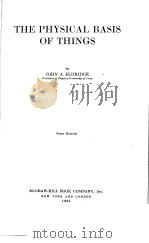 THE PHYSICAL BASIS OF THINGS PDF电子版封面
