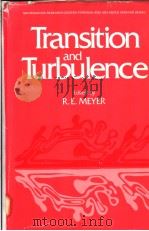 TRANSITION AND TURBULENCE PDF电子版封面 0124932401 RICHARD E.MEYER