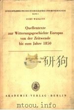 QUELLENSAMMLUNG ZUR HYDROGRAPHIE UND METEOROLOGIE BAND 1 CURT WEIKINN QUELLENTEXTE ZUR WITTERUNGSGES 1963 PDF电子版封面