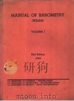 MANUAL OF BAROMETRY (WBAN) VOLUME 1 FIRST EDITION 1963 PDF电子版封面