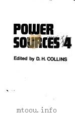 POWER SOURCES 4 PDF电子版封面 0853621543 D.H.COLLINS