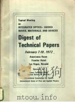 TOPICAL MEETING ON INTEGRATED OPTICS—GUIDED WAVES，MATERIALS AND DEVICES  DIGEST OF TECHNICAL PAPERS（ PDF版）