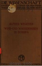 ALFRED WEGENER WIND-UND WASSERHOSEN IN EUROPA PDF电子版封面