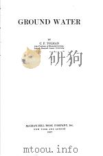 GROUND WATER PDF电子版封面 C.F.TOLMAN