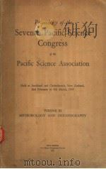 PROCEEDINGS OF THE SEVENTH PACIFIC SCIENCE CONGRESS OF THE PACIFIC SCIENCE ASSOCIATION VOLUME 3 ME PDF电子版封面