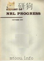 REPORT OF NRL PROGRESS OCTOBER 1975 PDF电子版封面