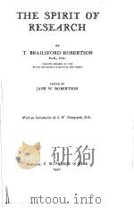 THE SPIRIT OF RESEARCH 1931 PDF电子版封面