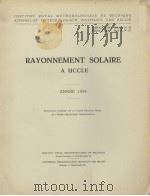 RAYONNEMENT SOLAIRE A UCCLE ANNEE 1959 PDF电子版封面