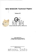 WESCON TECHNICAL PAPERS VOL.16 1972 PDF电子版封面