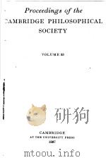 PROCEEDINGS OF THE CAMBRIDGE PHILOSOPHICAL SOCIETY VOLUME 33 PDF电子版封面