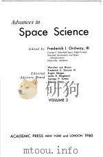 ADVANCES IN SPACE SCIENCE VOLUME 2 PDF电子版封面 FREDERICK I.ORKWAY