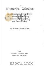 NUMERICAL CALCULUS PDF电子版封面