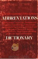 NEW INTERNATIONAL FIFTH EDITION ABBREVIATIONS DICTIONARY PDF电子版封面 0444002138