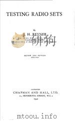 TESTING RADIO SETS PDF电子版封面 J.H.REYNER