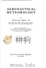 AERONAUTICAL METEOROLOGY SECOND EDITION PDF电子版封面