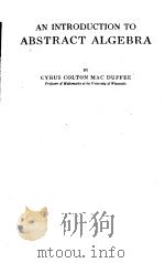 AN INTRODUCTION TO ABSTRACT ALGEBRA     PDF电子版封面     