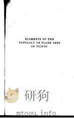 ELEMENTS OF THE TOPOLOGY OF PLANE SETS OF POINTS PDF电子版封面 M.H.A.NEWMAN
