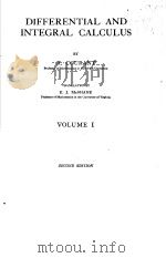 DIFFERENTIAL AND INTEGRAL CALCULUS VOLUME 1 SECOND EDITION PDF电子版封面 R.COURANT E.J.MCSHANE