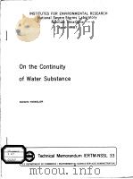INSTITUTES FOR ENVIRONMENTAL RESEARCH TECHNICAL MEMORANDUM - NSSL 33 ON THE CONTINUITY OF WATER SUBS（ PDF版）