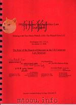 THE ROLE OF THE BOARD OF DIRECTORS IN THE US CORPORATE LAW STRUCTURE（ PDF版）