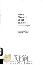 MORE MODERN SHORT STORIES FOR STUDENTS OF ENGLISH 1981 PDF电子版封面 0194167089